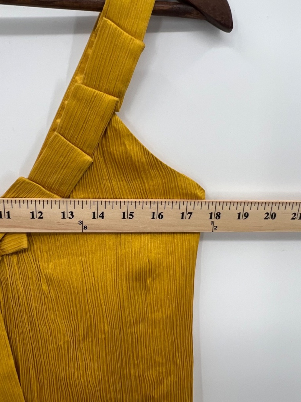 Jax Womens 8 100% Silk Dress Mustard Gold Ruffle Bow Pleated Y2K Mini Cocktail - Picture 6 of 7